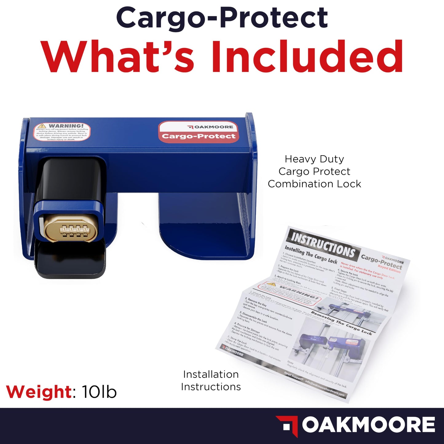 Shipping Container Lock with Combination | Cargo Van and Semi Trailer Door Lock Heavy Duty | Sea & Box Trailer Door Locks - Combi Shipping Container Locks Heavy Duty
