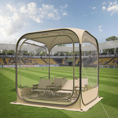 EAST OAK TPU Clear Sport Tent - 72L*72W*86.6H Outdoor Tall Pop Up Bubble Tent with Sun Protect Sunshade & Waterproof Mat for 4-5 People, Ventilated Stable Weatherproof Pods for Sport Events, Fishing