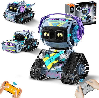 STEM Robot Building Kit 3 in1 Remote &amp App-Controlled Robotic Toys Robot Building Blocks Set with LED Eyes &amp Sound Christmas Birthday Gifts for Boys Girls Age 6 7 8 9 10 11 12+ Year Old (43
