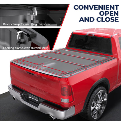 MOSTPLUS Roll-Up Soft Vinyl Truck Bed Tonneau Cover Compatible with 2002-2018 Dodge Ram 1500 2003-2023 Ram 2500 3500 No RamBox On Top (6.4/6.5 FT Feed Bed) Fleetside-Only fit 2019-2023 Classic