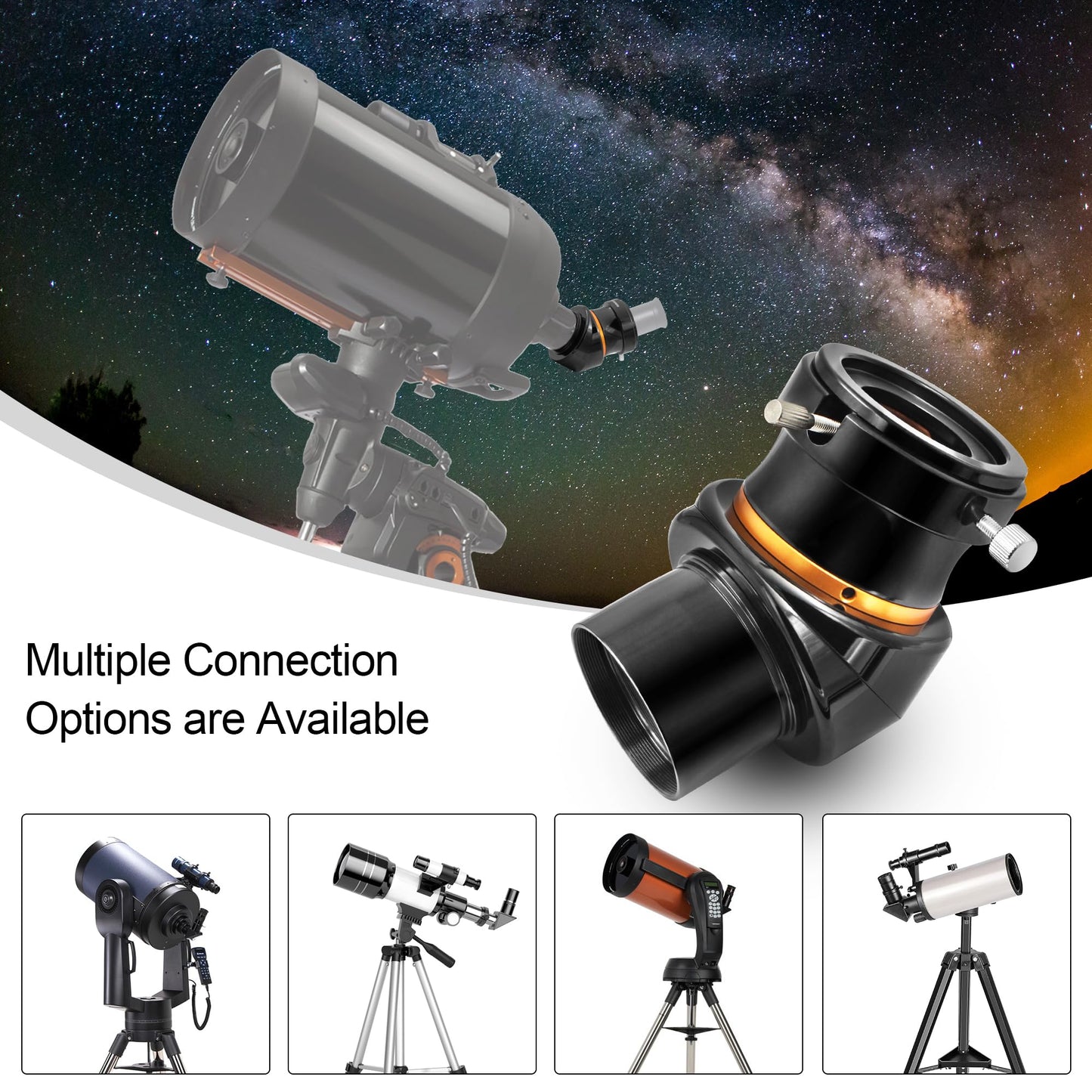 Astromania 2" 45-Degree Erecting Prism Diagonal - Bundle with - Transport Bag for 1.25" Eyepiece and 2" Eyepiece - Eyepiece Carry Case