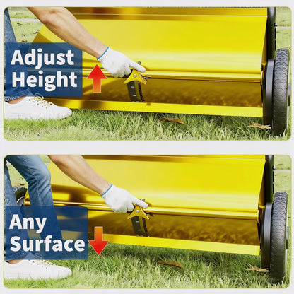 26-Inch Push Lawn Sweeper, Extra-Wide 4-Brush Yard Sweeper with 7 Cu.ft. Mesh Collection Bag, Heavy-Duty Steel Frame, Height-Adjustable Leaf & Grass Sweeper for Lawn, Yard, Sidewalk & Driveway