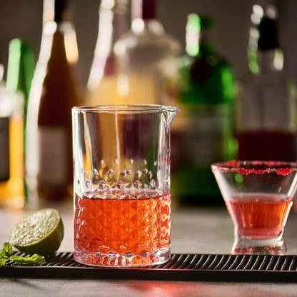Crystal Cocktail Mixing Glass - 22 Oz 650ml - Thick and Sturdy Bottom, Durable and Seamless Design - Drink Mixer Glass for Bar Mixing Set – Whiskey Gifts for Men
