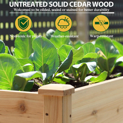 MUPATER 4x2FT Raised Garden Bed, Elevated Planter Box with Drainage Holes, Raised Garden Beds Outdoor with Legs for Herbs and Vegetables, Outdoor and Indoor, Natural Wood