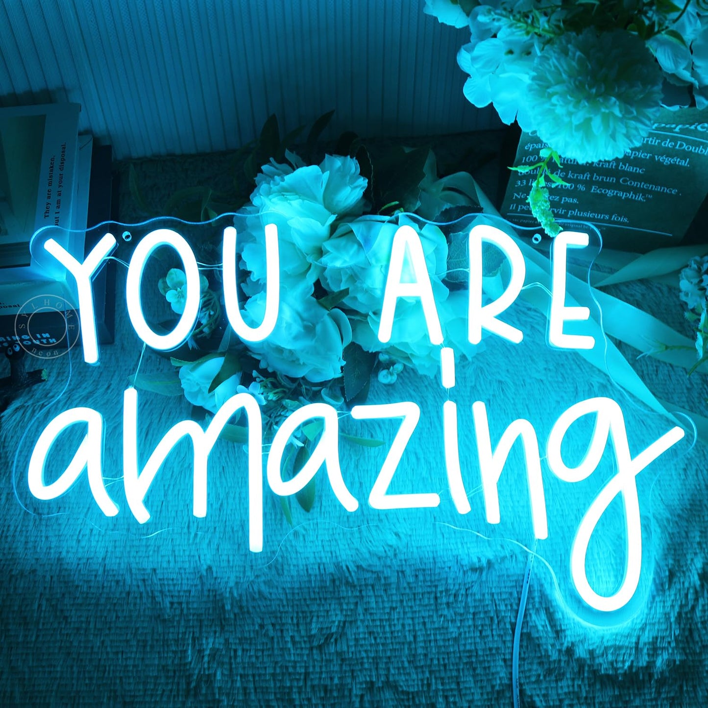 SYLHOME You Are Amazing LED Neon Light Sign 5V Girls Boys Bedroom Living Room Classroom Wall Decor Sign Hanging Smart Kid Birthday USB 16.9" X 10.6" Warm White