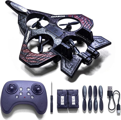 Foam RC AirplaneRemote Control Planes with LED Lights Fighter Jet for Night Flights Outdoor 360° Flip &amp Spin Stunt Drone Toy for Beginner Adults