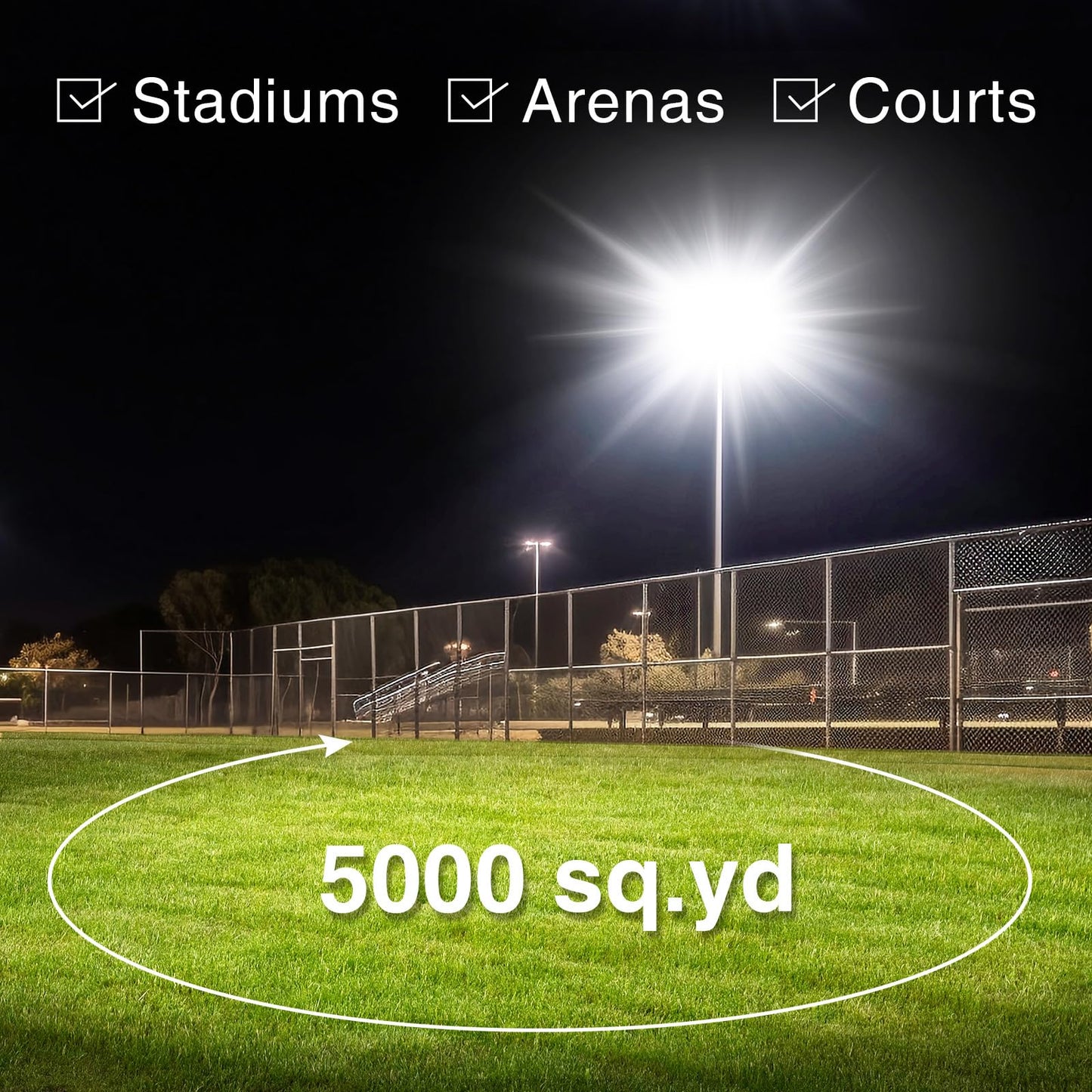 STASUN 300W 45000LM Dusk to Dawn LED Flood Light Outdoor Photocell - Flying Series Ultra, ETL Certified 5000K Daylight White, IP67 Waterproof Stadium Lights for Sports Court, Commercial, Parking Lot