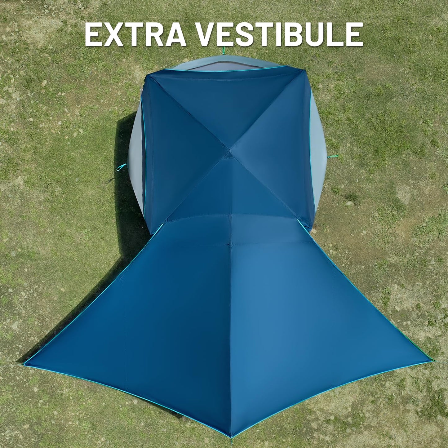 Timber Ridge 4-5 Person Instant Pop Up Cabin Hub Tent, 60S Easy Setup, Weather Resistant Family Tent with Rain Fly and Carry Bag for Outdoor Camping, Blue