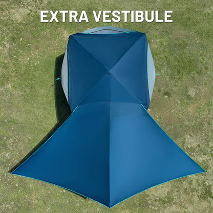 Timber Ridge 4-5 Person Instant Pop Up Cabin Hub Tent, 60S Easy Setup, Weather Resistant Family Tent with Rain Fly and Carry Bag for Outdoor Camping, Blue