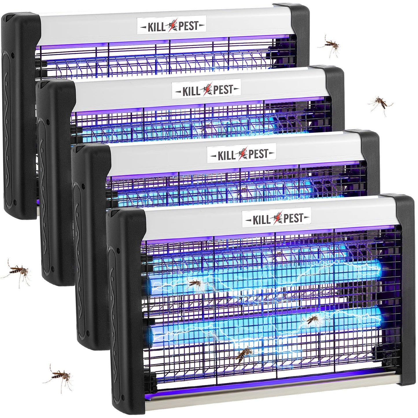 Qualirey Electric Bug Zapper Summer Indoor Electric Bug Zapper 6w Purple UV Light, 2 LED Bulbs Enhanced Dual-Band Attraction & Energy Saving, Fruit Flies Mosquito Insect Killer for Outdoor(4 Pcs)