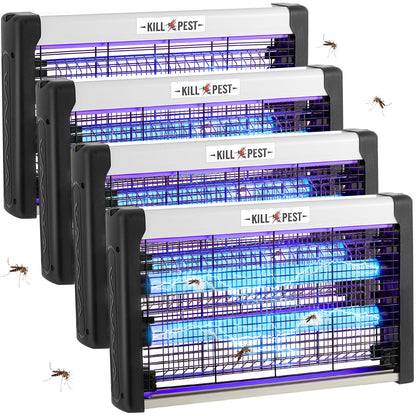 Qualirey Electric Bug Zapper Summer Indoor Electric Bug Zapper 6w Purple UV Light, 2 LED Bulbs Enhanced Dual-Band Attraction & Energy Saving, Fruit Flies Mosquito Insect Killer for Outdoor(4 Pcs)
