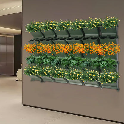 30 Pockets Self Watering Wall Planter Indoor Outdoor Planters Vertical Garden Stackable Wall-Mounted Planter Hanging Flower Herbs Vegetables for Home Balcony Decoration