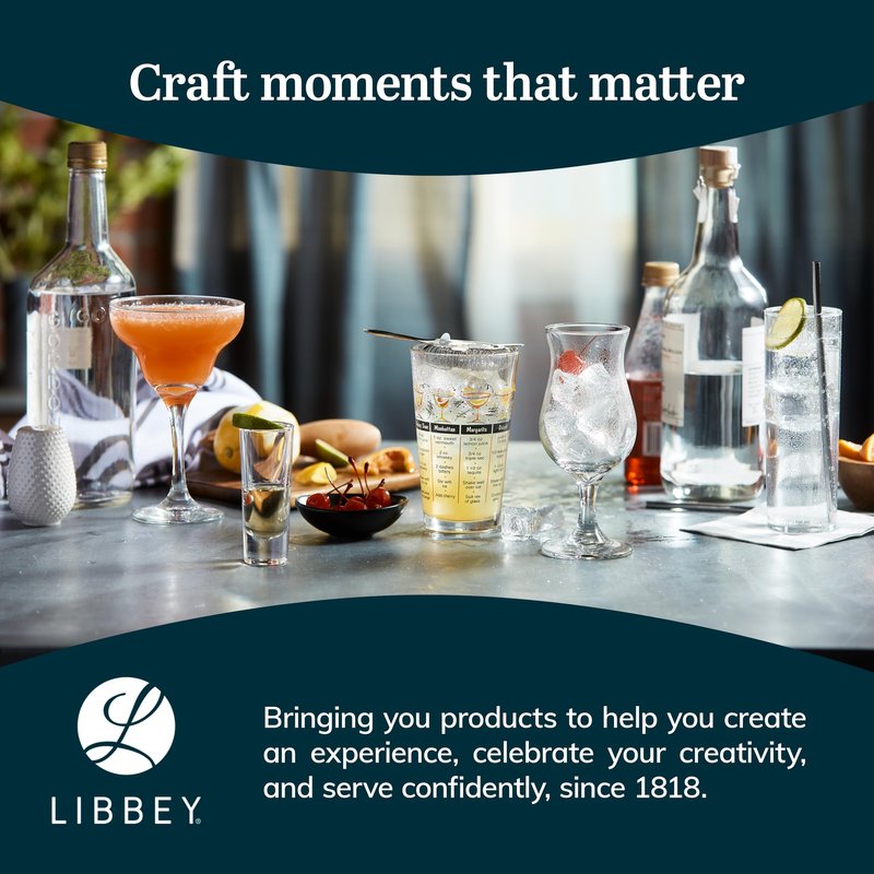 Libbey Heavy Base Drinking Glasses Set of 8, 15.5 Oz Elegant, Weighted Clear Water Glasses, Dishwasher Safe Glass Cups Set for Parties, Birthdays