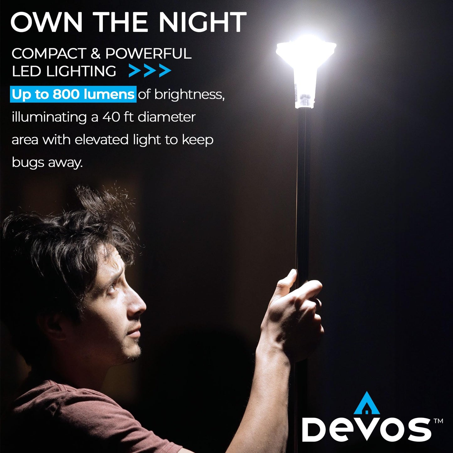 Devos Outdoor LightRanger 800 Lumen Rechargeable Telescoping LED Lantern Bundle with 800 Filter KIt