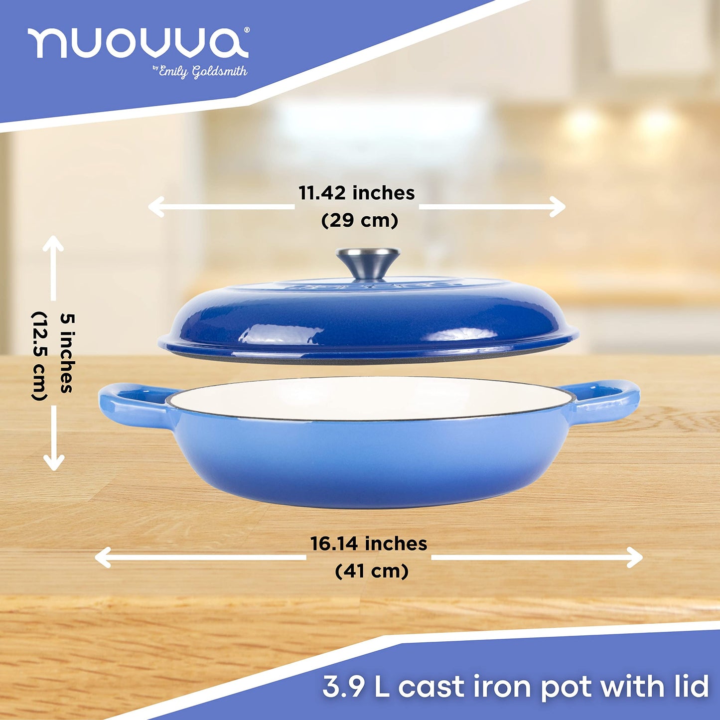 Nuovva Enamelled Cast Iron Cookware Bundle – Dutch Oven Pot with Lid & Double Bread Loaf Pan – Premium Cookware Set for Baking, Roasting & Everyday Cooking