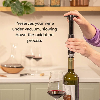 Vacu Vin Wine Saver Stainless Steel Gift Box – Includes 1 Vacuum Pump & 2 Stoppers – Preserve Wine Freshness – Elegant Wine Accessory Set