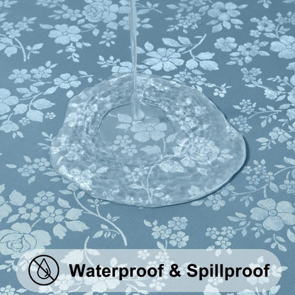 Smiry Rectangle Table Cloth, Waterproof Heavy Duty Vinyl Tablecloths, Wipeable Washable Table Cover for Kitchen and Dining Room (Stone Blue, 60" X 84")
