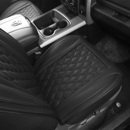 JOJOBAY Car Seat Covers for Dodge Ram,Fit 2009-2025 1500/2500/3500 HD Pick-up Truck,Crew,Regular,Quad,Mega Cab,Waterproof Synthetic Leather Seat Covers(5PCS-Full Set,Black)