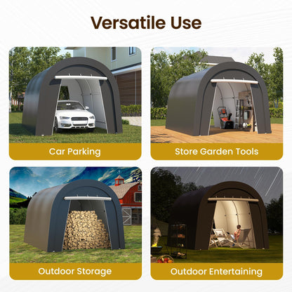 Wisteria Lane Heavy Duty Carport with 4 Cloth Bags, All-Weather Portable Garage with 2 Roll-up Doors, Car Canopy Storage Shelter Shed for Cars, Truck, or Garden Tools, 10' x 15'