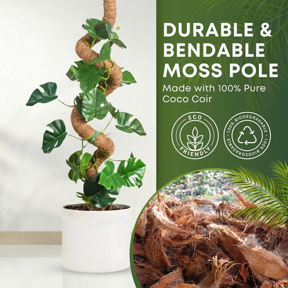Skiennix 28 Inch Bendable Moss Pole - Ideal Plant Support for Monstera & Climbing Plants
