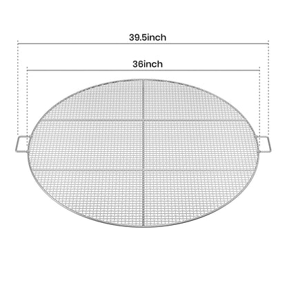 Stanbroil Fire Pit Cooking Grill Grate with 3 Support Bars - Outdoor Round BBQ Campfire Grill Grid - Camping Cookware - Stainless Steel, 36 Inch