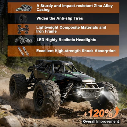 Fast Remote Control Car RC Cars 1:16 4WD High Speed Motor for Adults 30+KPH 2.4GHz Remote Control with No Delay Off Road RC Truck All Terrains RC Cars for Professional Enthusiast