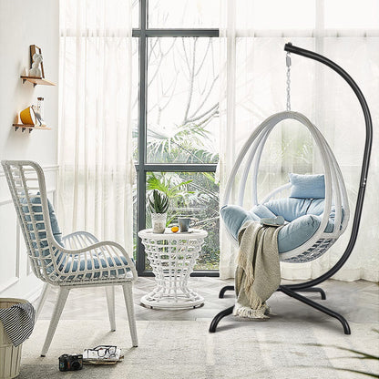 Chihee Hanging Egg Chair Stand,Strong Iron Hammock Chairs Frame with Spring Hook Stable Base,Heavy Duty Swing Chair Stands 330 lbs,C Stand for Hanging Seat Indoor Outdoor Bedroom Patio Garden Balcony