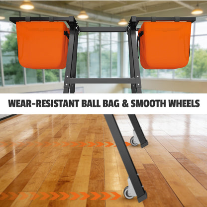 MR Portable Volleyball Coaching Tower with Ball Bag Attachments, Adjustable Volleyball Referee Stand, Volleyball Training Tower for Passing, Defense, and Blocking Drills