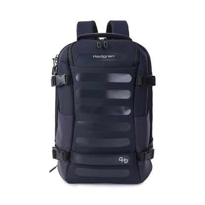 Hedgren TRIP Travel Backpack – Expandable, Water-Repellent RPET with RFID Blocking, Laptop & Clothing Compartments, Rain Cover & Smart Sleeve for Carry-On - 28.5 L (Peacoat Blue)