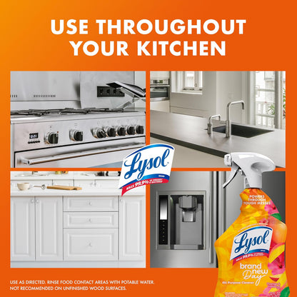 Lysol All-Purpose Cleaner Spray - Multi-Purpose Disinfectant for Kitchen & Bathroom | Mango & Hibiscus, 32 Fl Oz