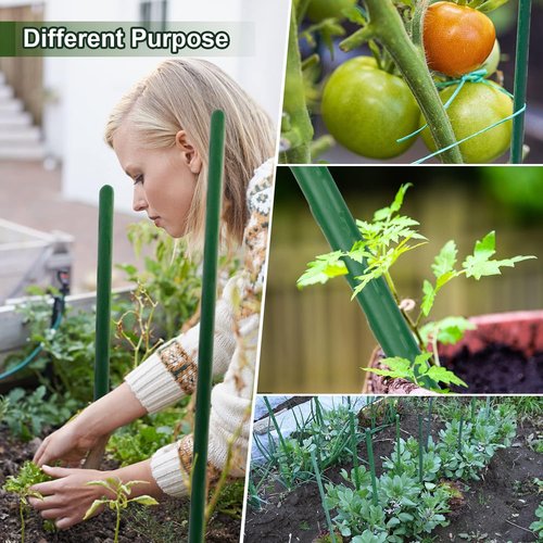 Jollybower 25pcs Steel Plant Stakes - 4 Feet Sturdy Supports for Climbing Plants, Flowers & Trees