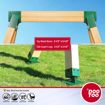 DooToo Swing Bracket Kit, Stainless Steel 2-Pack A Frame Swing Brackets and 4-Pack Adjustable Swing Set Brackets,for Outdoor & Backyard (Green)