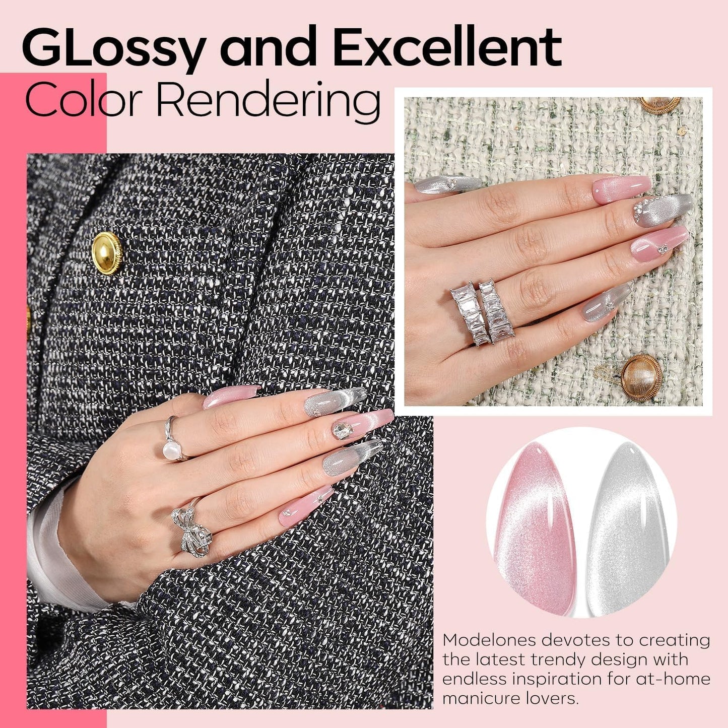 modelones Gel Nail Polish Set 2 Pcs 15ml French Manicure Kit White Nude Pink Jelly Sheer Gel Polish Soak Off UV LED Classic French Tip Gel Polish Natural Nail Art DIY Gift for Women