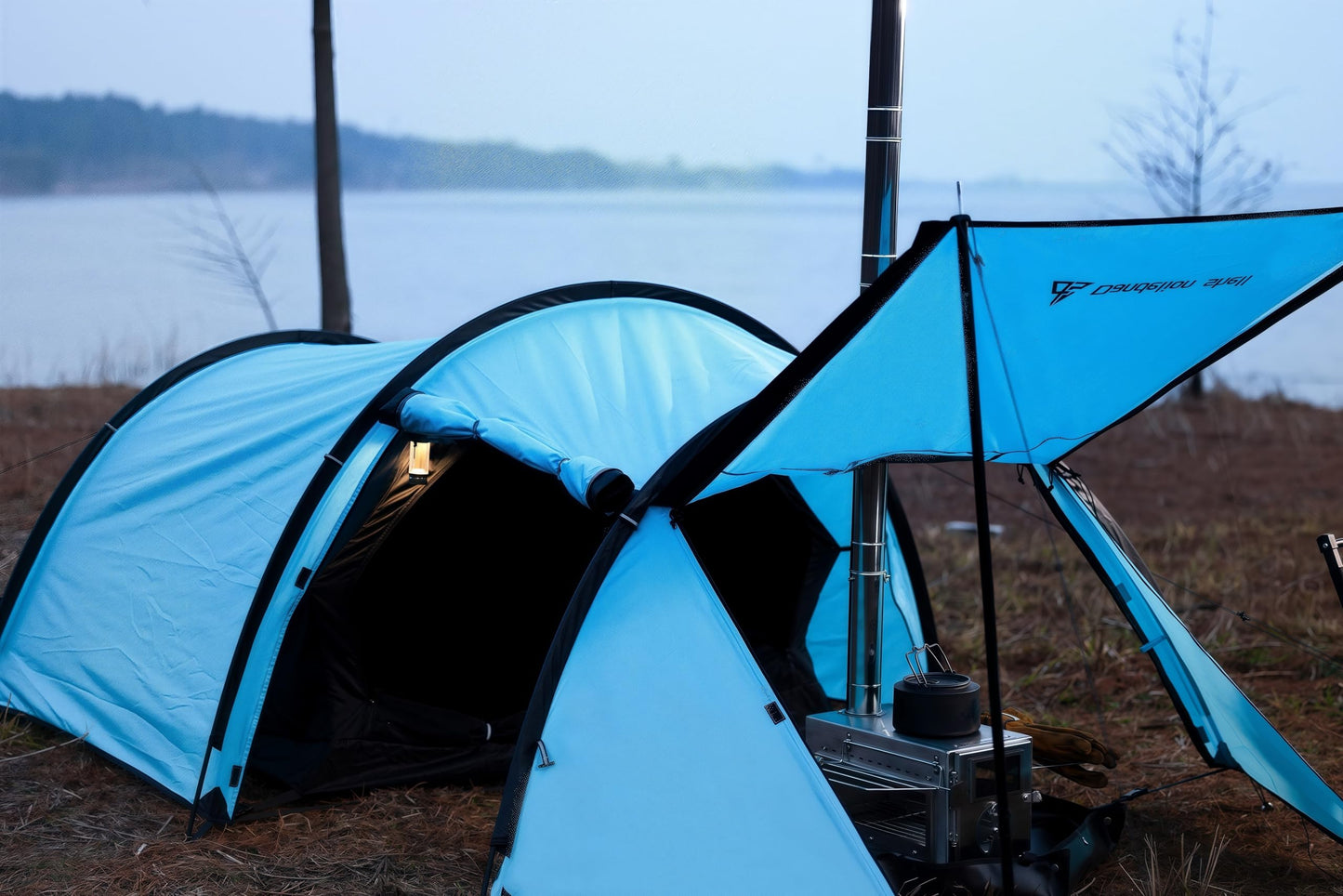 Dandelion Shell Hot Tent with Stove Jack Camping Winter 4 Season Tent 1-2 Person Backpacking for Camping Hiking Hunting Fishing Waterproof Windproof Lightweight 153 x 67 x 43 (inches)