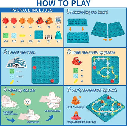 Kids Board Games Learning Toys STEM Educational Logic Kits with 200+ Challenges &amp 4 Difficulty Levels Brain Puzzles Maze Games for Boys Girls Ages 3-10 Birthday Gifts