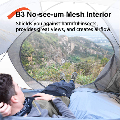BISINNA 2 Person Camping Tent Lightweight Nylon Backpacking Tent Waterproof Windproof Two Doors Easy Setup Free Standing Double Layer Ultralight Tent for Camping Outdoor Hunting Hiking Mountaineering