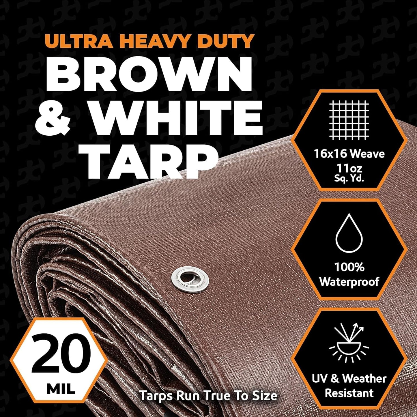 Xpose Safety 20' x 40' Ultra Heavy Duty Tarp - 20 Mil Waterproof Tarps for Camping, Outdoor Adventures & Tent Cover, UV Protection, Reinforced Corners, All-Weather Durability