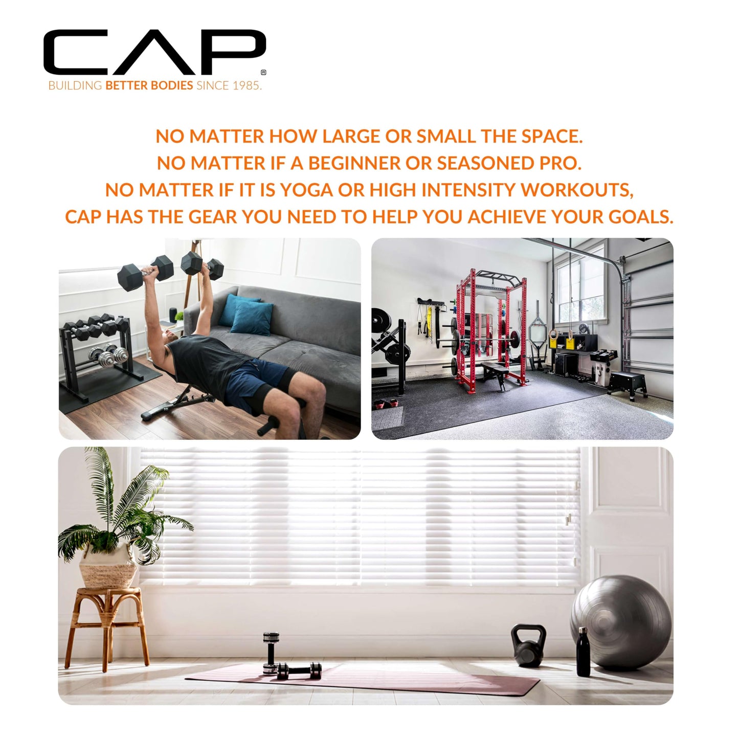 CAP Barbell Power Rack with Pull Up Bar & Attachments - Squat Rack & Strength Training Power Cage for Home Gym - Carbon