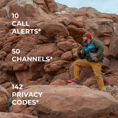 Midland GXT3000 GMRS Two-Way Radio (50-Channel, Repeater Capable, Long Range, 142 Privacy Codes, SOS, NOAA, Rechargeable Lithium Ion Battery, Black/Silver, 2-Pack)