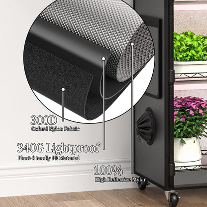 sagrynfp Indoor Greenhouse with Grow Light, 5 Tier 23.2" L×13.3" W×61.3" H Indoor Green House, with 96W Full Spectrum Growing Lamps，Metal Indoor Greenhouse for Seed Starting