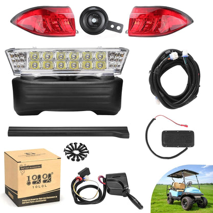 10L0L Deluxe Golf Cart Light Kit for Club Car Precedent 2004-2019, 12V Street Legal Light Kit with Headlight Taillight Turn Signals Switch Horn Brake Pad Hazard Lighting Function