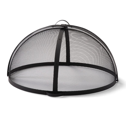 SUNCREAT Heavy-Duty Fire Pit Screen, Steel Mesh Round Spark Screen with Handle, 35 Inch