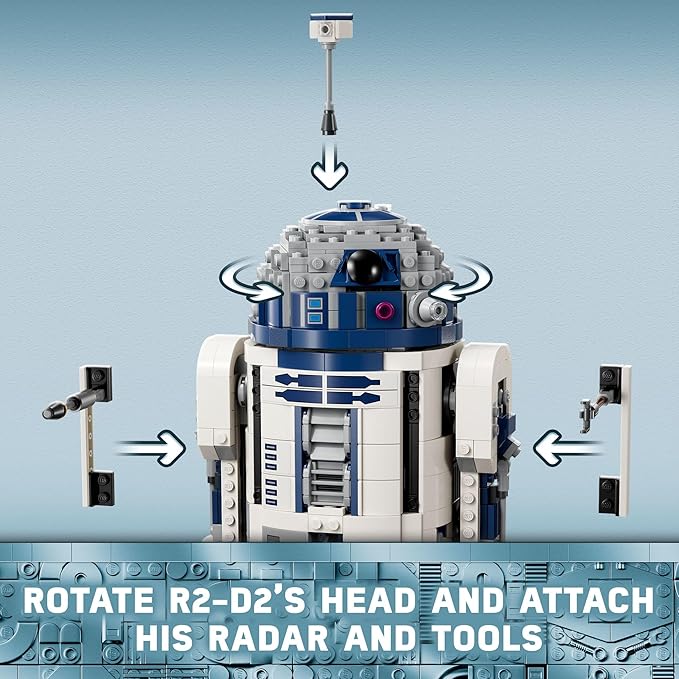 LEGO Star Wars R2-D2 Building Toy Set - Play or Display Star Wars Toy for Boys &amp Girls Ages 10+ - Gift Ideas for Kids &amp Fans - Includes 25th Anniversary Darth Malak Minifigure - 75379