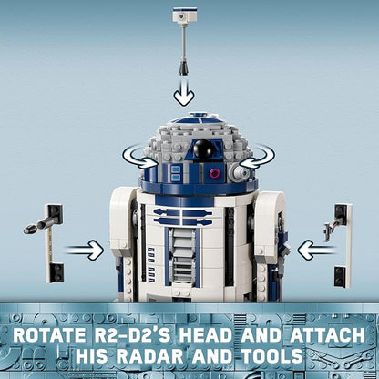 LEGO Star Wars R2-D2 Building Toy Set - Play or Display Star Wars Toy for Boys &amp Girls Ages 10+ - Gift Ideas for Kids &amp Fans - Includes 25th Anniversary Darth Malak Minifigure - 75379