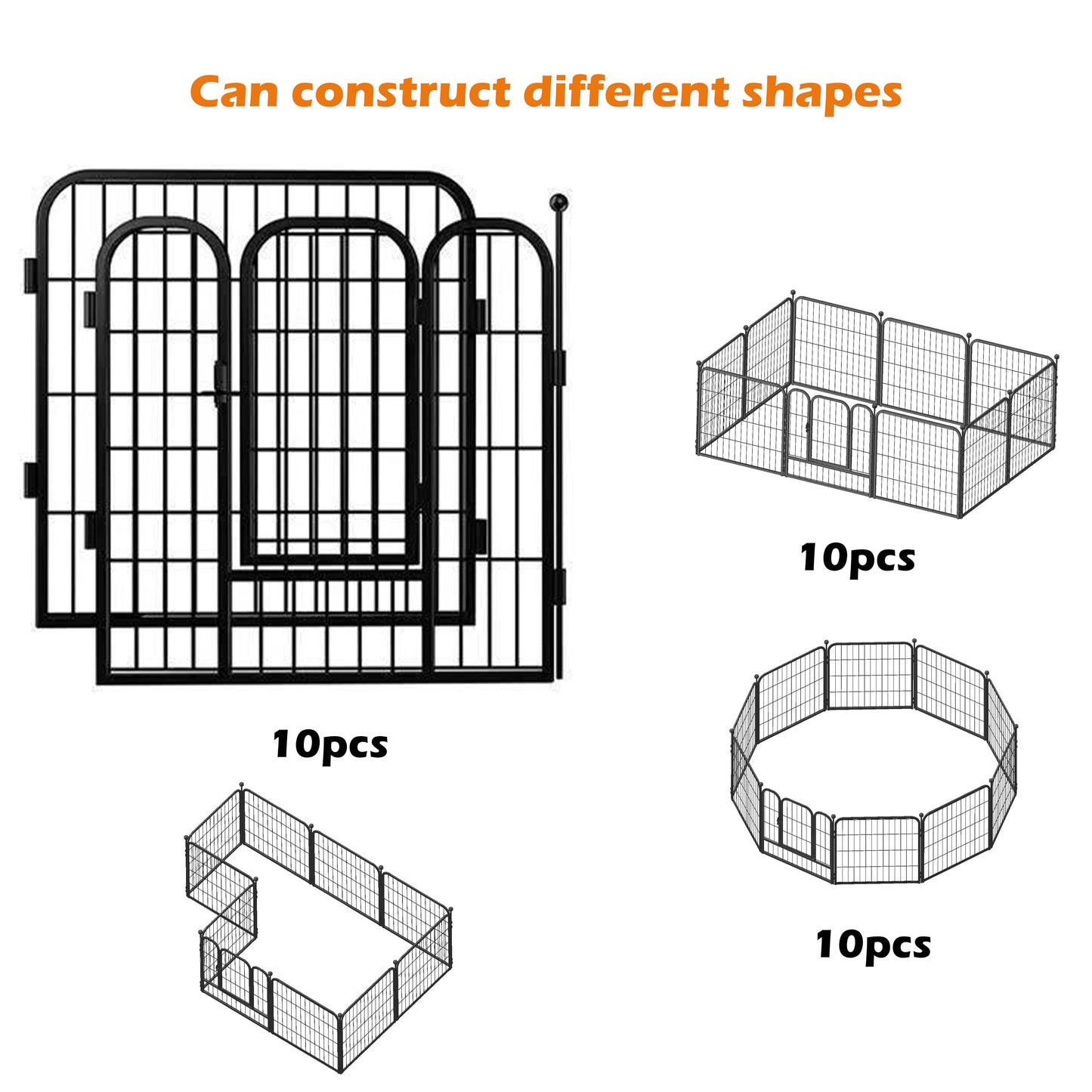fowick 32" H x32 w Dog Playpen 10 Panels, Lack MelalPupy Exercise Pen forindoors & Oudors,Ffoldabl Animal Bamier ence, Porable petplay Pen for smal Dogs& Rabbits, No Dig Fence