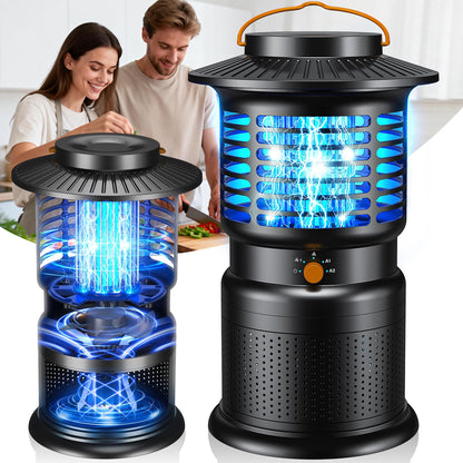 Bug Zapper Outdoor, 2-in-1 Mosquito Zapper with Attraction Light & Airflow Trap, 12H Long-Lasting Rechargeable Cordless Fly Zapper, Auto ON/Off, IPX5 Waterproof or Patio, Camping, Garage