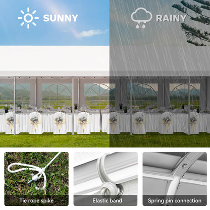 YITAHOME 16x32ft Party Tent Heavy Duty Outdoor Wedding Tent Canopy Event Shelters Upgraded Galvanized Steel Carport with Removable Sidewall Windows for Outdoor Weddings, BBQ and Parties, White