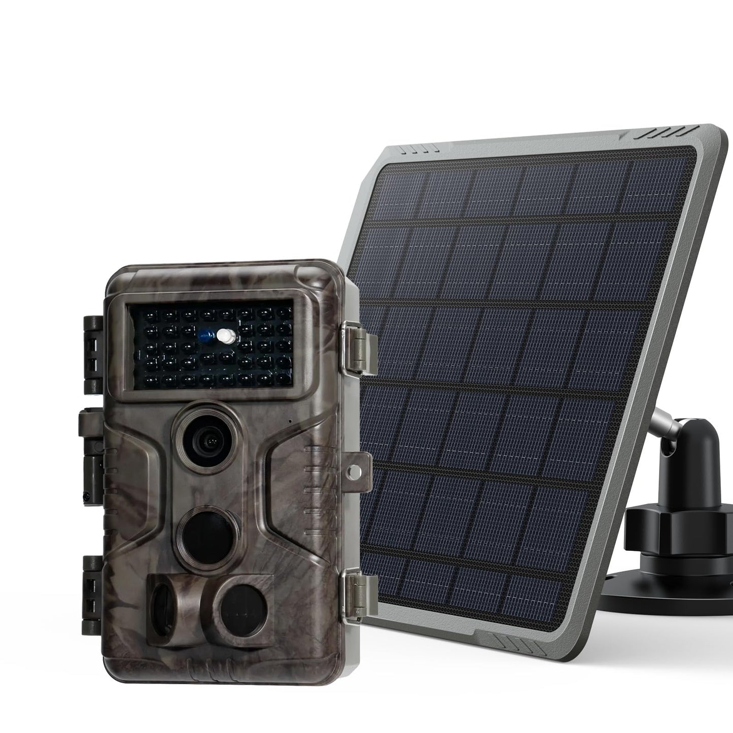 GardePro A3S Solar Trail Camera Bundle (Non-Cellular, Non-WiFi), Enhanced Low-Light Performance, 64MP Photo & 1296P HD Video, 0.1s Trigger, 100ft No-Glow Night Vision, Motion Activated Wildlife Camera