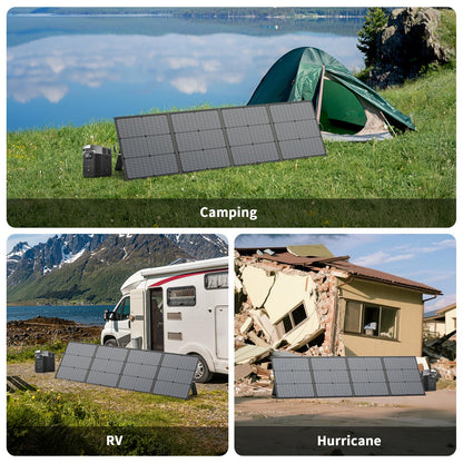 Portable Solar Panel 220W 40V Monocrystalline Foldable Solar Panels Charger Power Backup, IP67 Waterproof Durable for Power Station RV Camping Off Grid Fishing