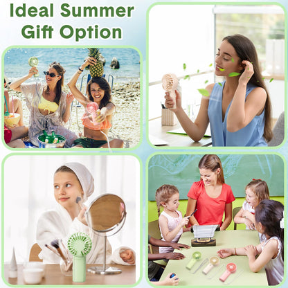 Rossesay 240 Pcs Mini Portable Fan Handheld Battery Operated Portable Small Personal Fans for Summer Travel Beach Indoor Outdoor Cooling Gift(Pink, White, Green, Blue)